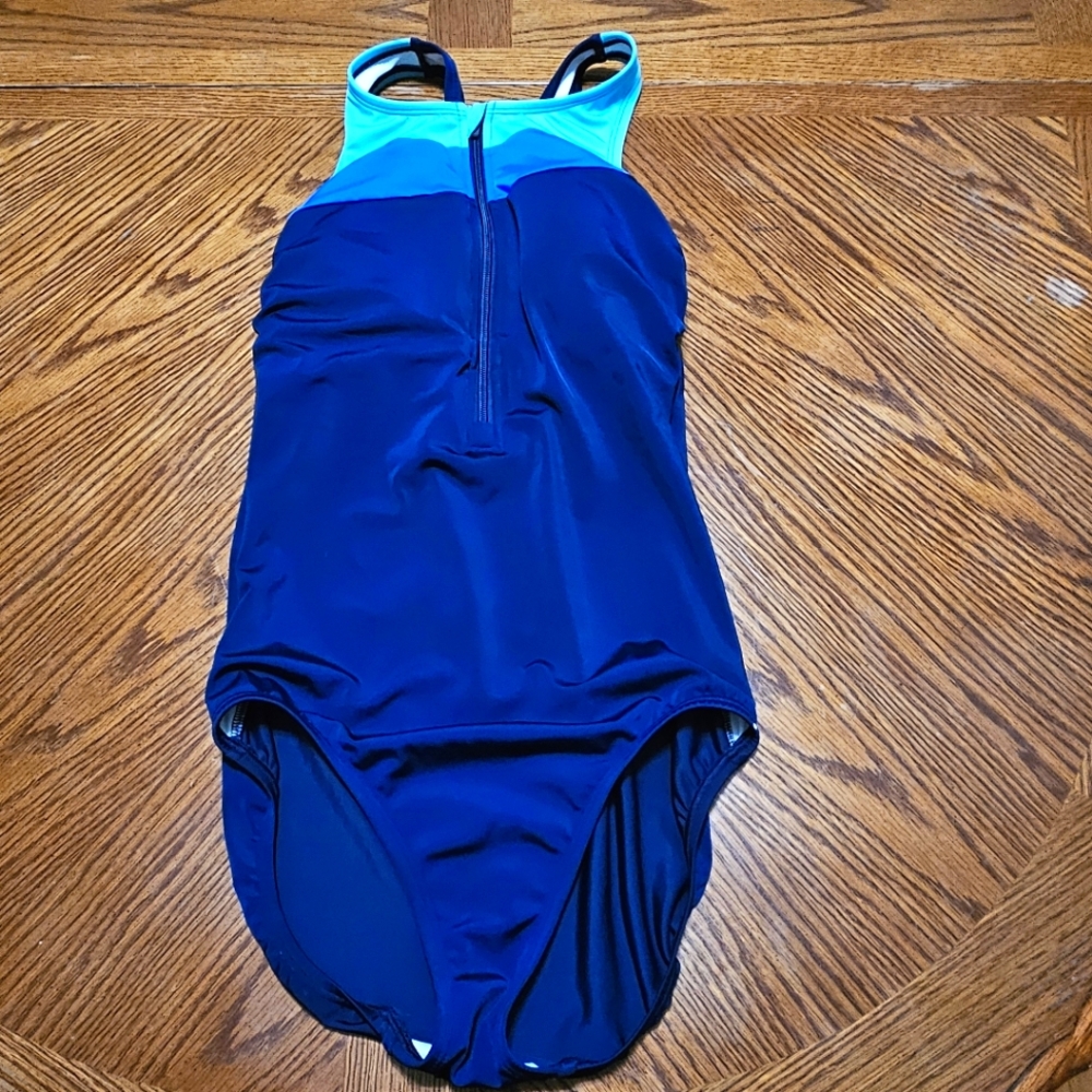 Lands End Sporty Racerback Swimsuit size 10